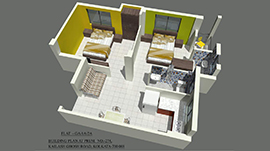 Flat A - 706 sq.ft.